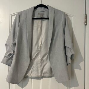 H&M light grey blazer with ruched sleeves. Size 4.